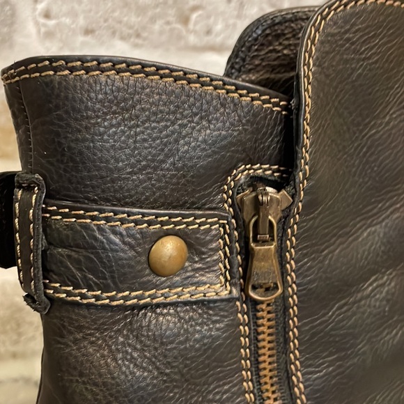 Coach Nancie Soft Calf Black Pebbled Leather Heeled Bootie Made in Italy - Picture 11 of 16